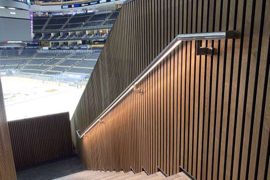 Illuminated Stainless Steel Handrail at PPG Arena Bet Rivers Casino (8)